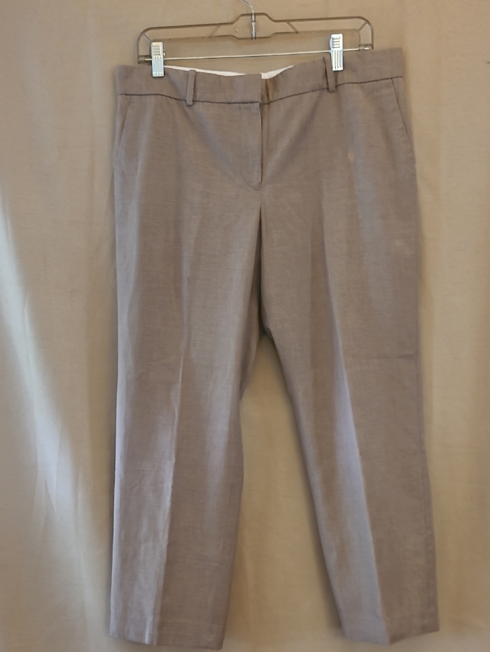Ann Taylor Taupe Straight-Leg Dress Trousers